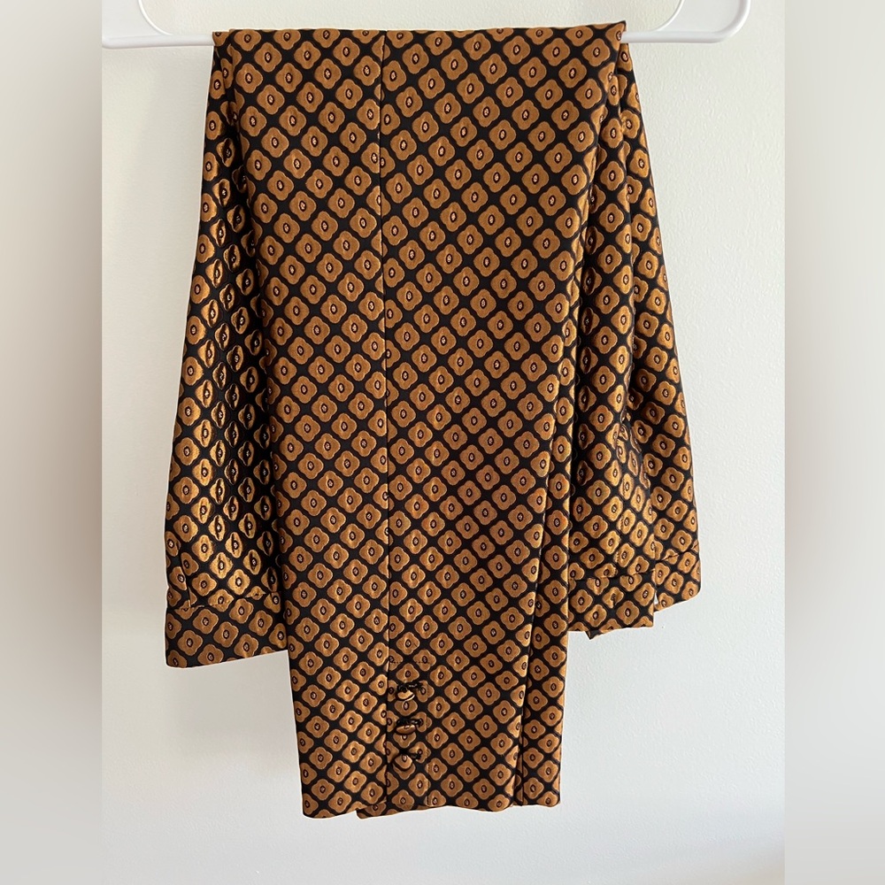 Geometric Patterned Brown Pants - image 1